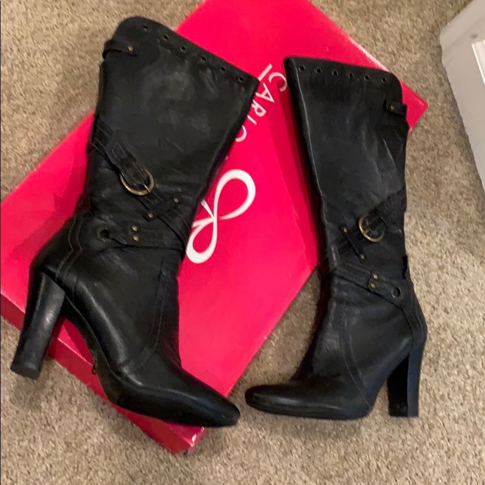 Authentic leather tall boots